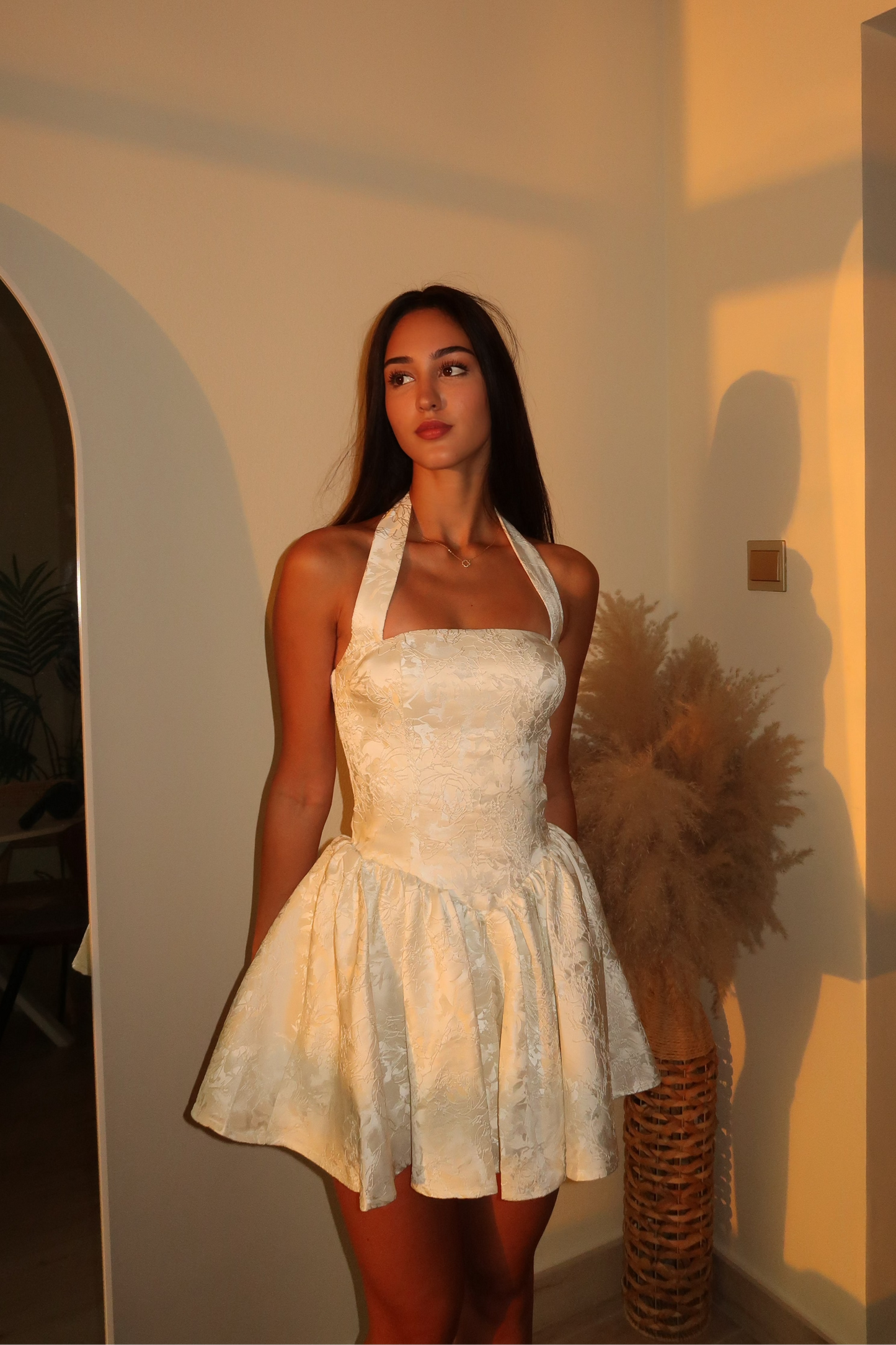 Irene Mini Dress in Ivory