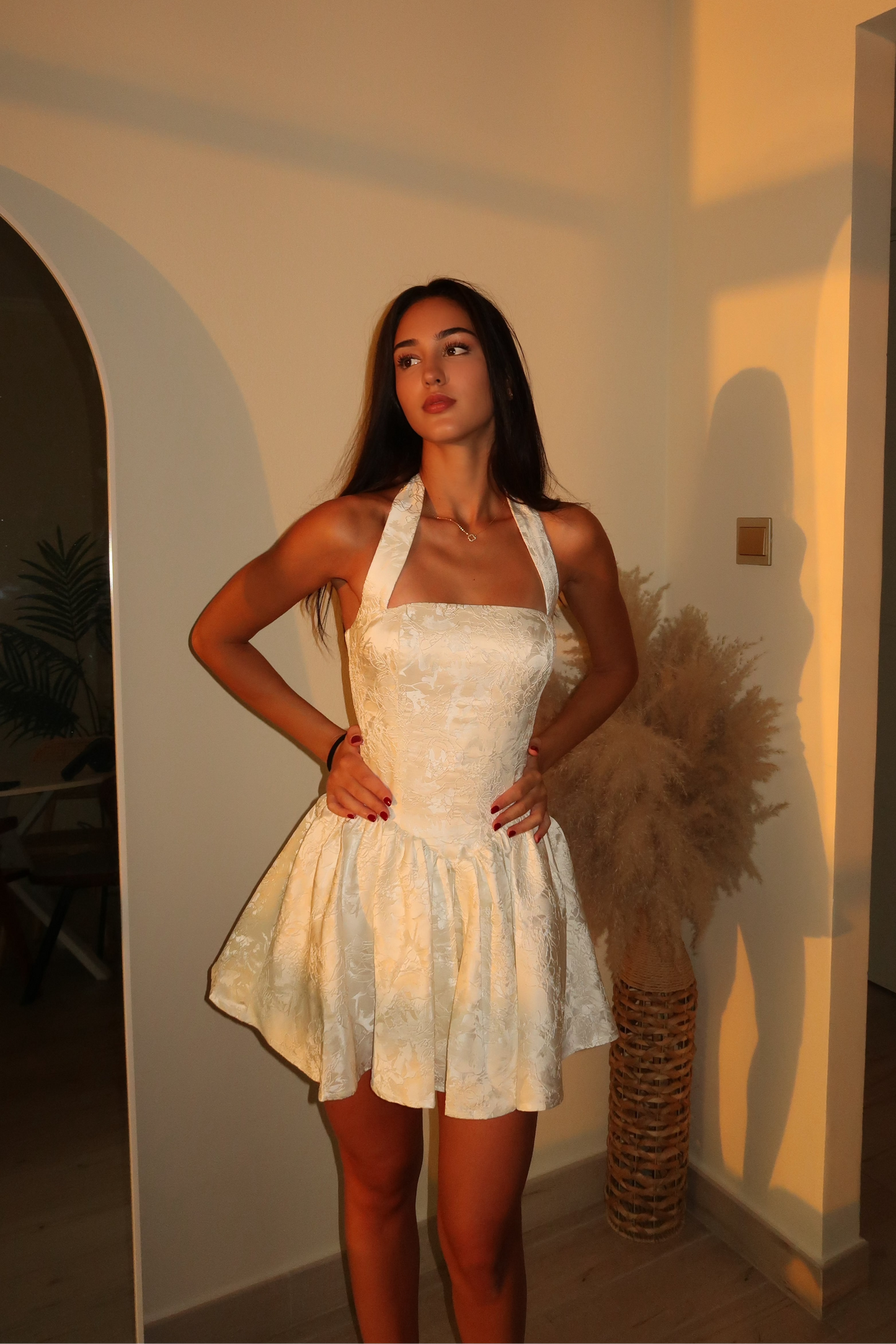 Irene Mini Dress in Ivory