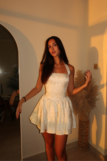 Irene Mini Dress in Ivory
